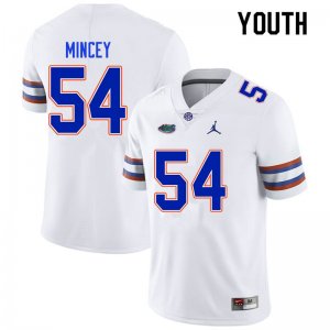 Youth Florida Gators #54 Gerald Mincey NCAA Nike White Authentic Stitched College Football Jersey IPI5362WV